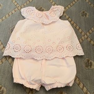 Little Me 6 month old, Eyelet Outfit.    (12)